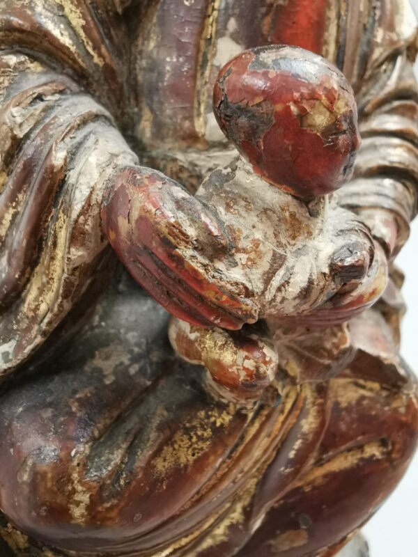 A Chinese Wooden Sculpture Guanyin "the Bringer of Sons",  18th century - Afbeelding 3